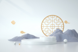 极简纯色展台
