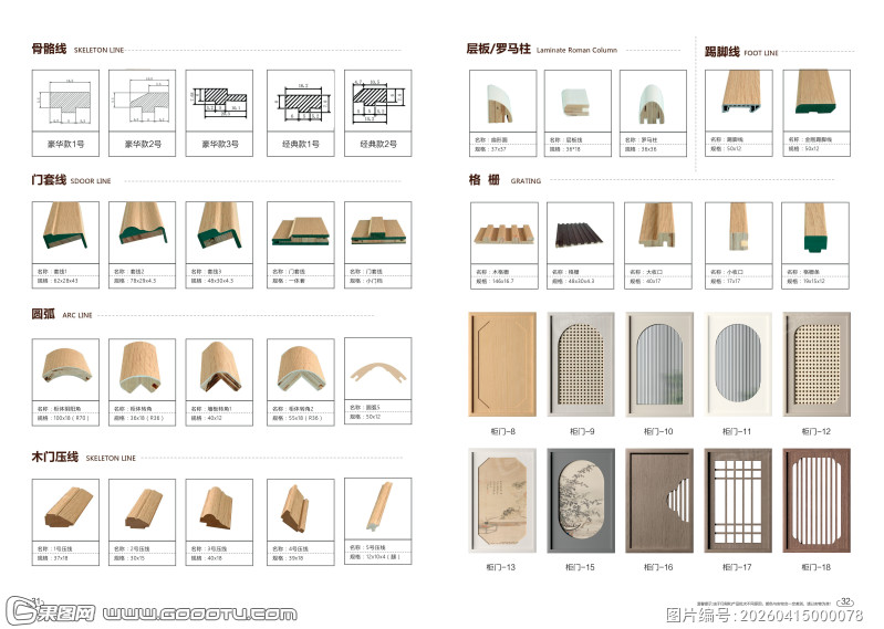 辅料拉手木门配件圆弧格栅 (4)